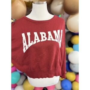 Alabama Women's Cropped Sweater  Crimson Red  Le Lis Size Large